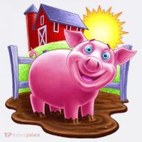 Smiling Farm Pig Garment-Dyed Sweatshirt thumb 2