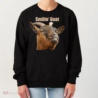 Smiling Goat Funny Women's Sweatshirt thumb 0