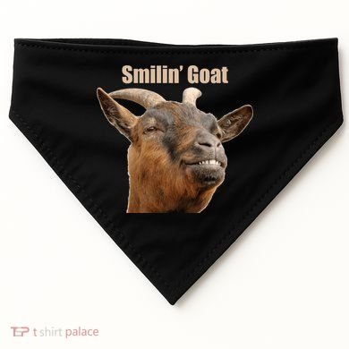 Smiling Goat Funny USA-Made Doggie Bandana