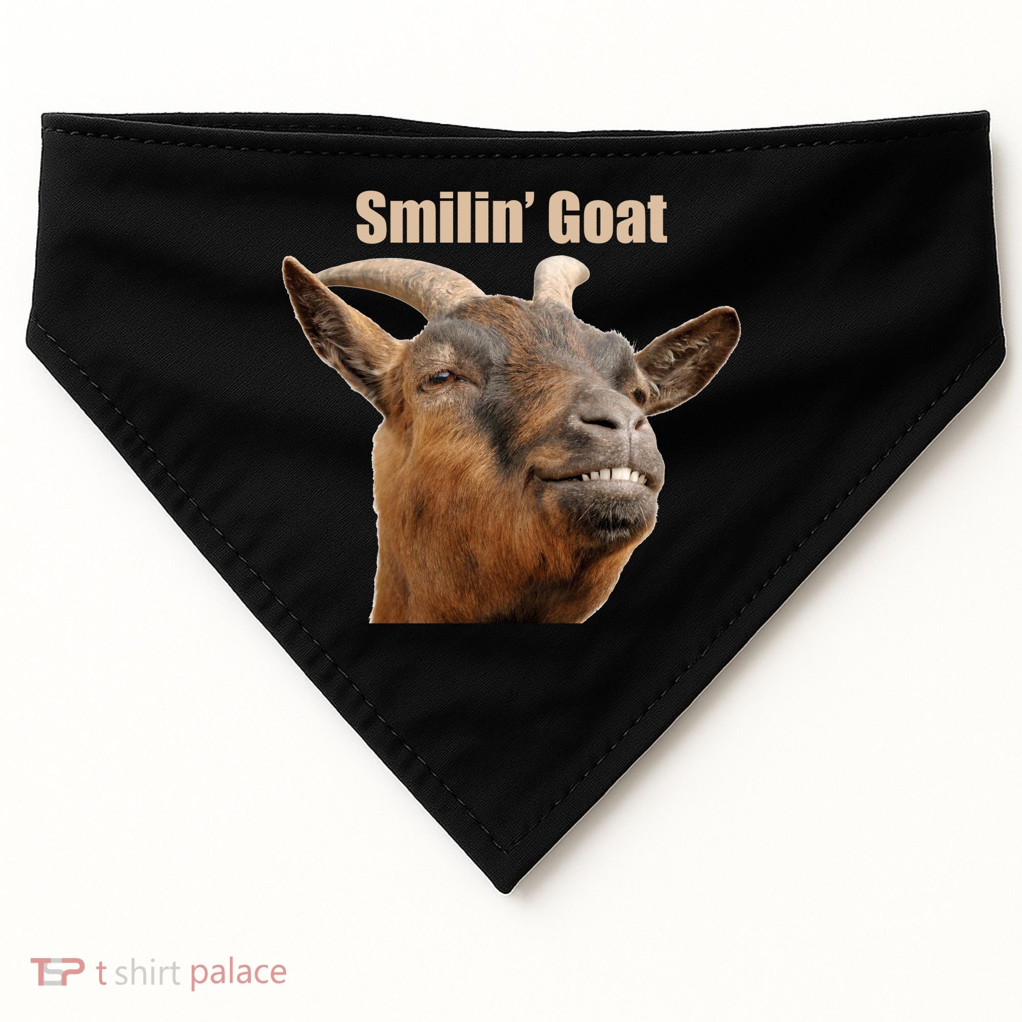 Smiling Goat Funny USA-Made Doggie Bandana