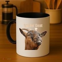Smiling Goat Funny Coffee Mug thumb 4