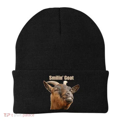 Smiling Goat Funny Beanie