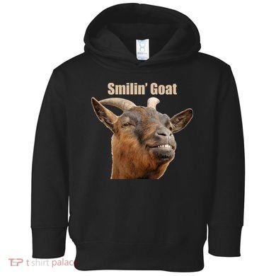 Smiling Goat Funny Toddler Hoodie