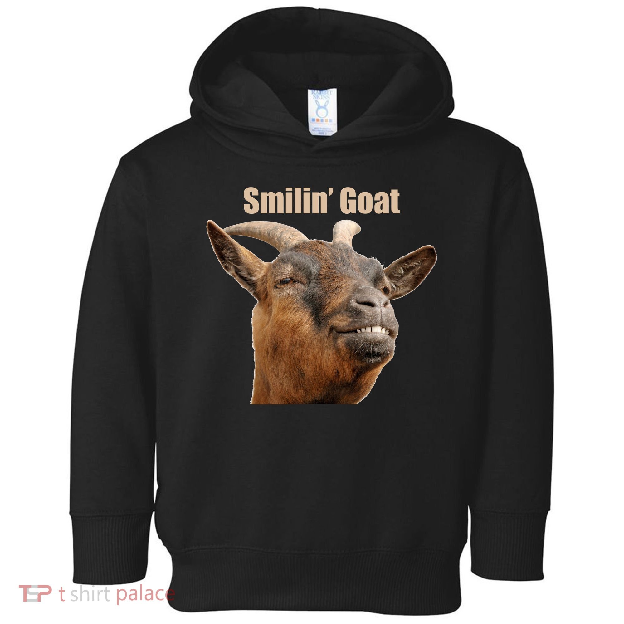 Smiling Goat Funny Toddler Hoodie