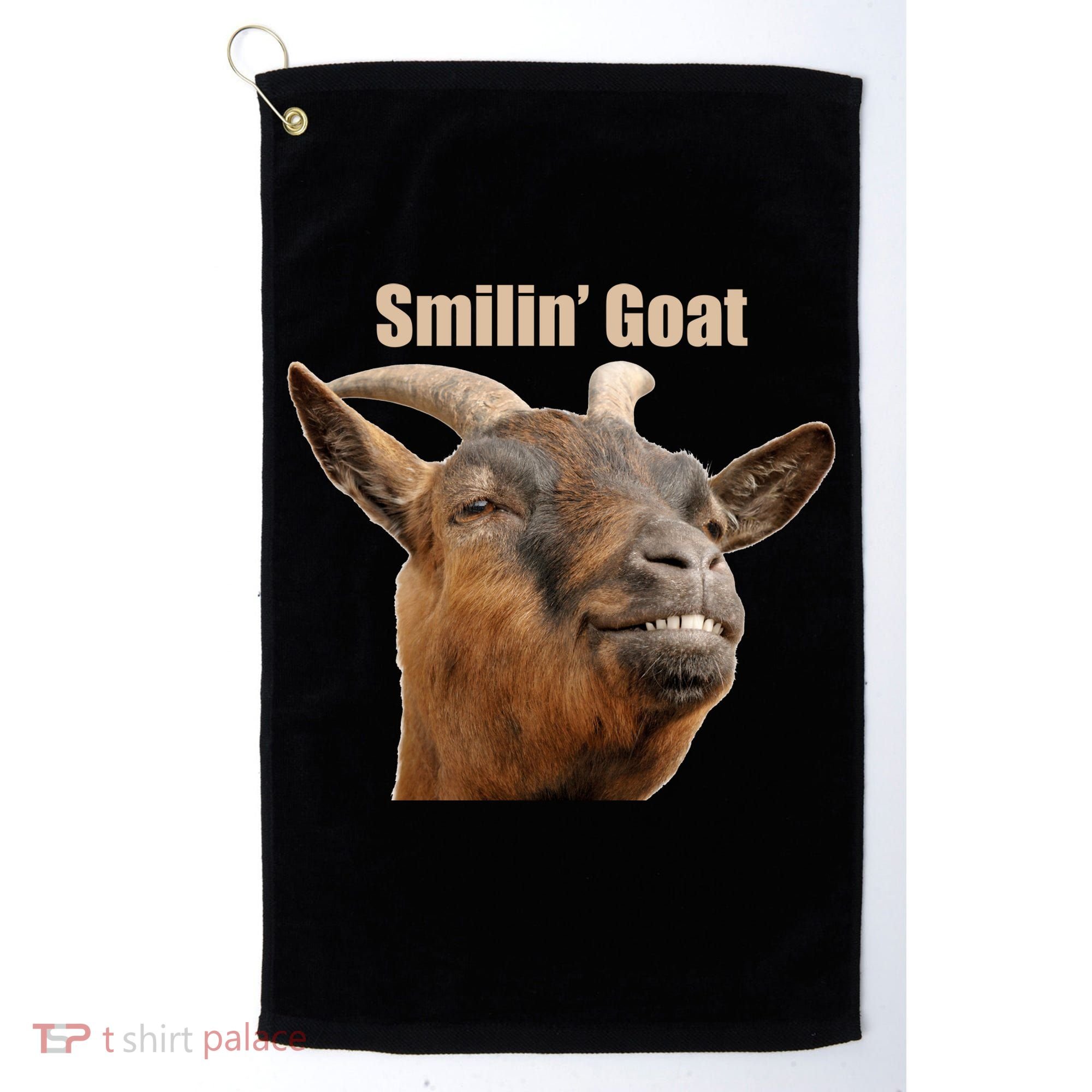Smiling Goat Funny Golf Towel