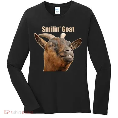 Smiling Goat Funny Women's Long Sleeve Shirt
