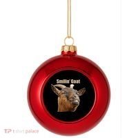 Smiling Goat Funny Plastic Christmas Ball Ornament thumb 0