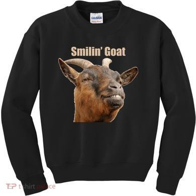 Smiling Goat Funny Kids Sweatshirt