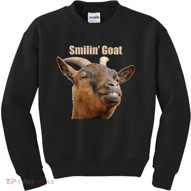 Smiling Goat Funny Kids Sweatshirt