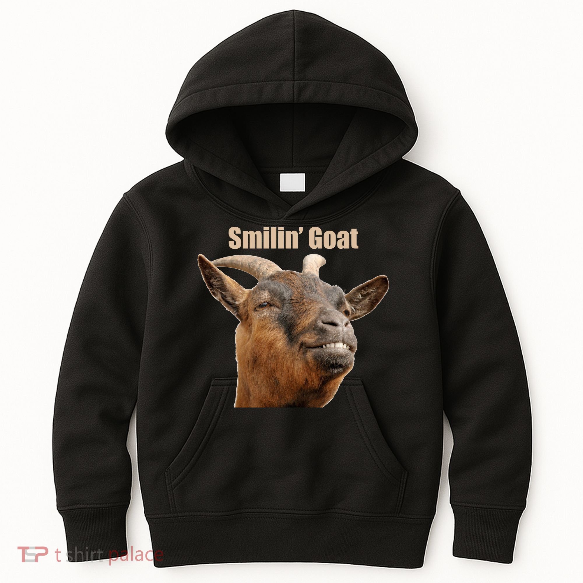Smiling Goat Funny Kids Hoodie