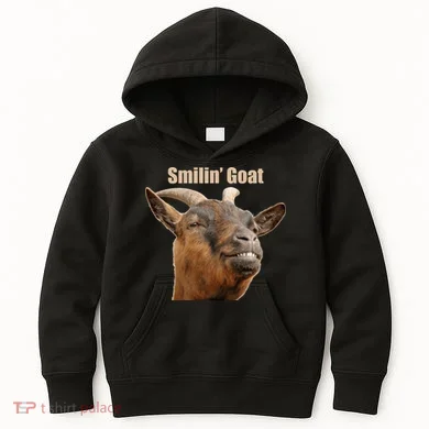 Smiling Goat Funny Kids Hoodie