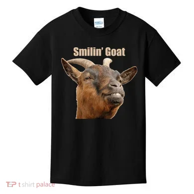 Smiling Goat Funny Kids T-Shirt
