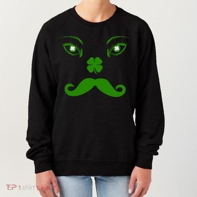Smiling Irish Eyes Cloverleaf Mustache Women's Sweatshirt