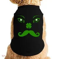 Smiling Irish Eyes Cloverleaf Mustache Doggie Tank thumb 0