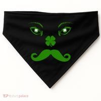 Smiling Irish Eyes Cloverleaf Mustache USA-Made Doggie Bandana thumb 0