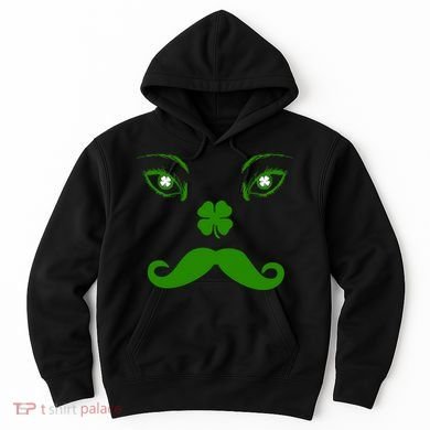 Smiling Irish Eyes Cloverleaf Mustache Hoodie