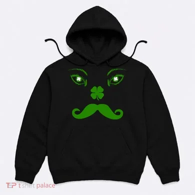 Smiling Irish Eyes Cloverleaf Mustache Hoodie