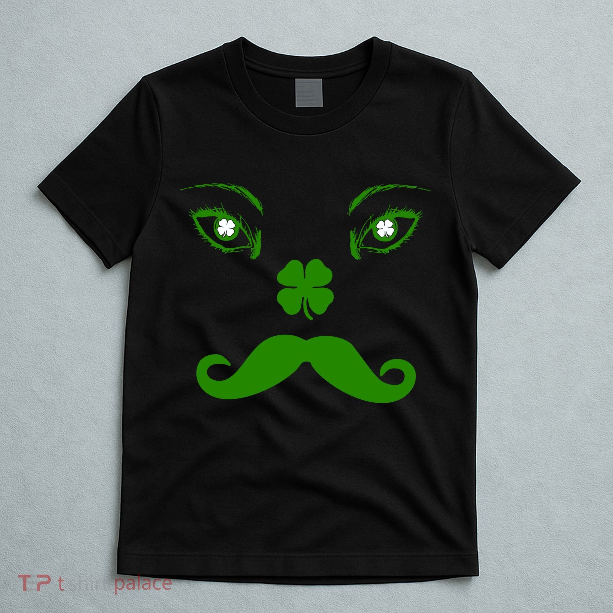 Smiling Irish Eyes Cloverleaf Mustache T-Shirt