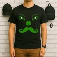 Smiling Irish Eyes Cloverleaf Mustache T-Shirt thumb 6