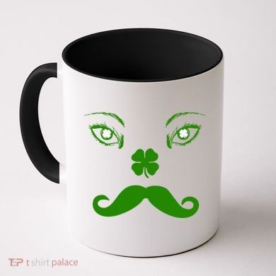 Smiling Irish Eyes Cloverleaf Mustache Coffee Mug