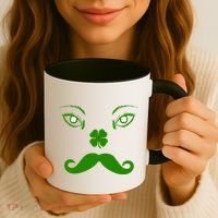 Smiling Irish Eyes Cloverleaf Mustache Coffee Mug thumb 3