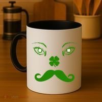 Smiling Irish Eyes Cloverleaf Mustache Coffee Mug thumb 4