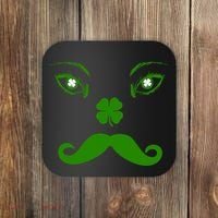 Smiling Irish Eyes Cloverleaf Mustache Coaster thumb 0