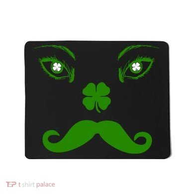 Smiling Irish Eyes Cloverleaf Mustache Mousepad