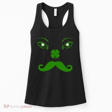 Smiling Irish Eyes Cloverleaf Mustache Women's Tank Top