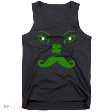 Smiling Irish Eyes Cloverleaf Mustache Tank Top