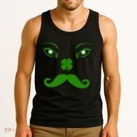 Smiling Irish Eyes Cloverleaf Mustache Tank Top thumb 3