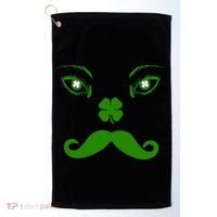 Smiling Irish Eyes Cloverleaf Mustache Golf Towel thumb 0