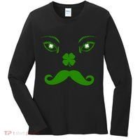 Smiling Irish Eyes Cloverleaf Mustache Women's Long Sleeve Shirt thumb 0
