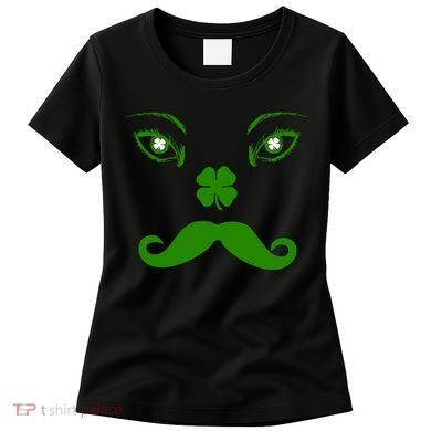 Smiling Irish Eyes Cloverleaf Mustache Women's T-Shirt