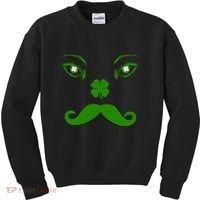 Smiling Irish Eyes Cloverleaf Mustache Kids Sweatshirt thumb 0