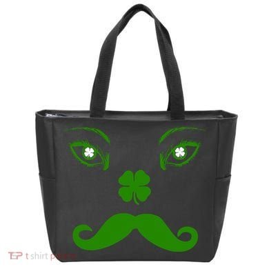 Smiling Irish Eyes Cloverleaf Mustache Bag