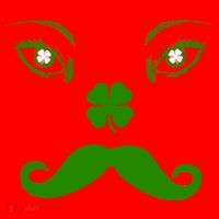 Smiling Irish Eyes Cloverleaf Mustache Santa Hat thumb 1