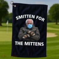 Smitten For The Mittens Bernie Sanders Golf Towel thumb 1
