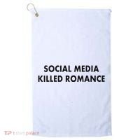 Social Media Killed Romance Golf Towel thumb 0