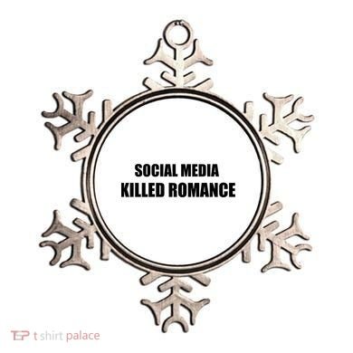 Social Media Killed Romance Ornament