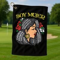 Soy Mujer Latin Woman Cinco De Mayo Mexican Golf Towel thumb 1