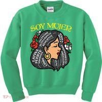 Soy Mujer Latin Woman Cinco De Mayo Mexican Kids Sweatshirt thumb 0