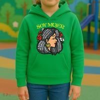 Soy Mujer Latin Woman Cinco De Mayo Mexican Kids Hoodie thumb 3