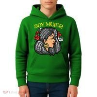 Soy Mujer Latin Woman Cinco De Mayo Mexican Kids Hoodie thumb 4