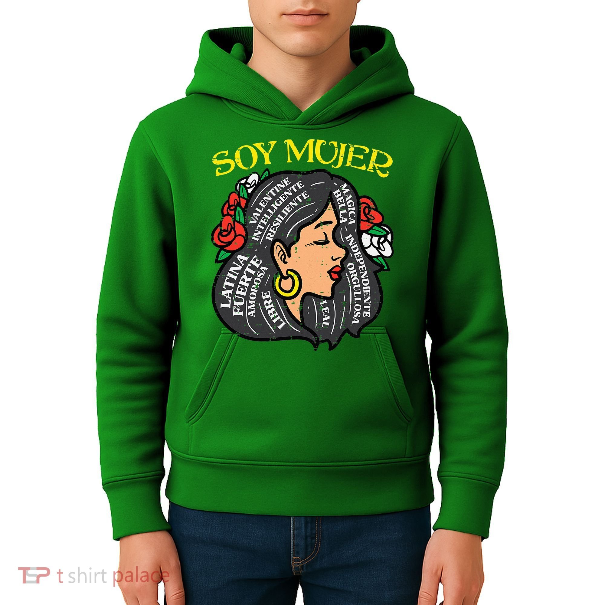 Soy Mujer Latin Woman Cinco De Mayo Mexican Kids Hoodie