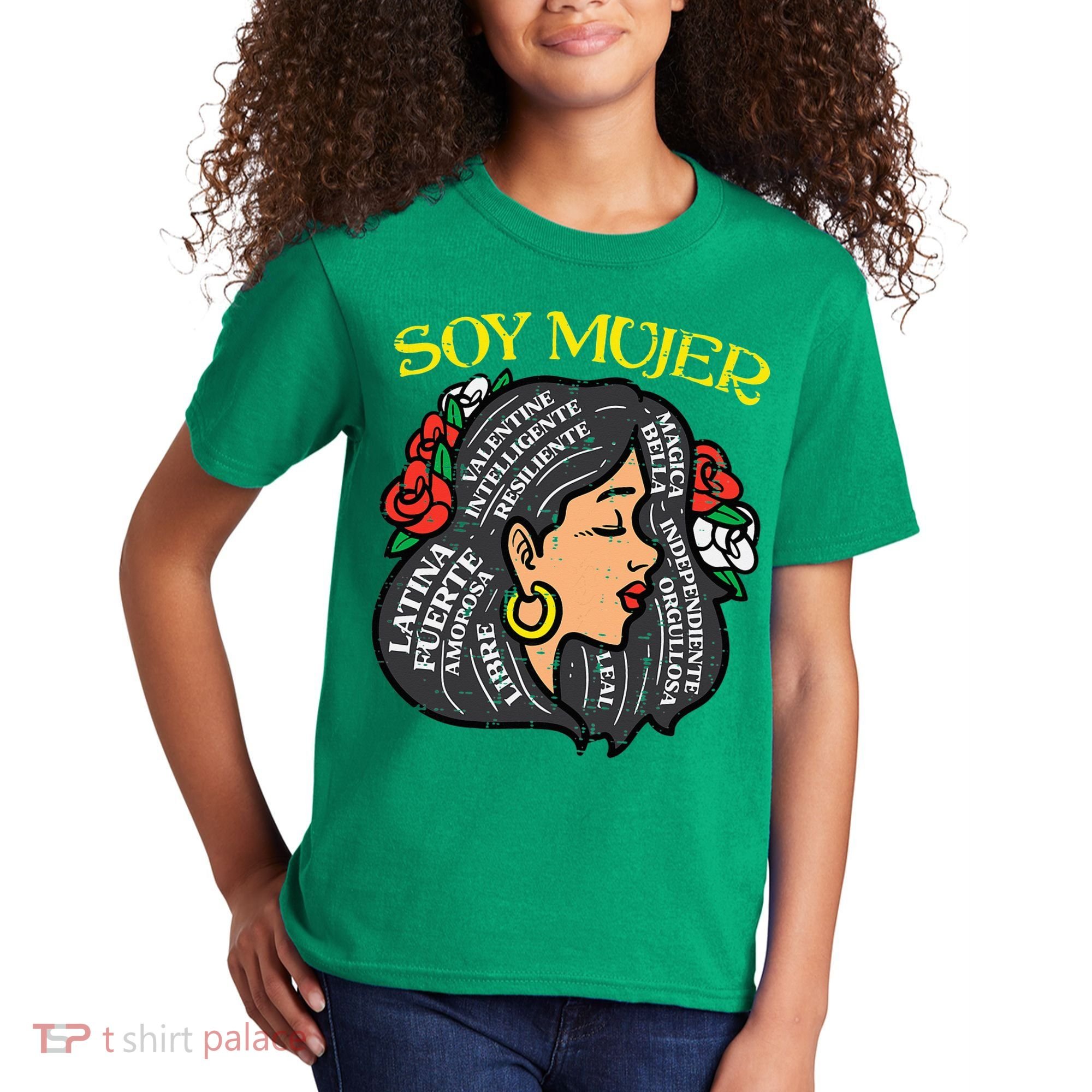 Soy Mujer Latin Woman Cinco De Mayo Mexican Kids T-Shirt