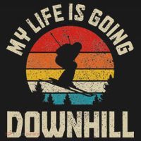 Ski My Life Is Going Downhill Vintage Skiing Funny Skier T-Shirt thumb 7