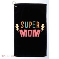 Super Mom Lighting Bolt Gift Golf Towel thumb 0