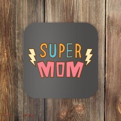 Super Mom Lighting Bolt Gift Coaster