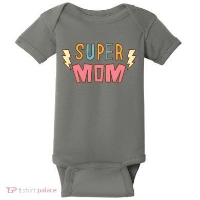 Super Mom Lighting Bolt Gift Baby Bodysuit